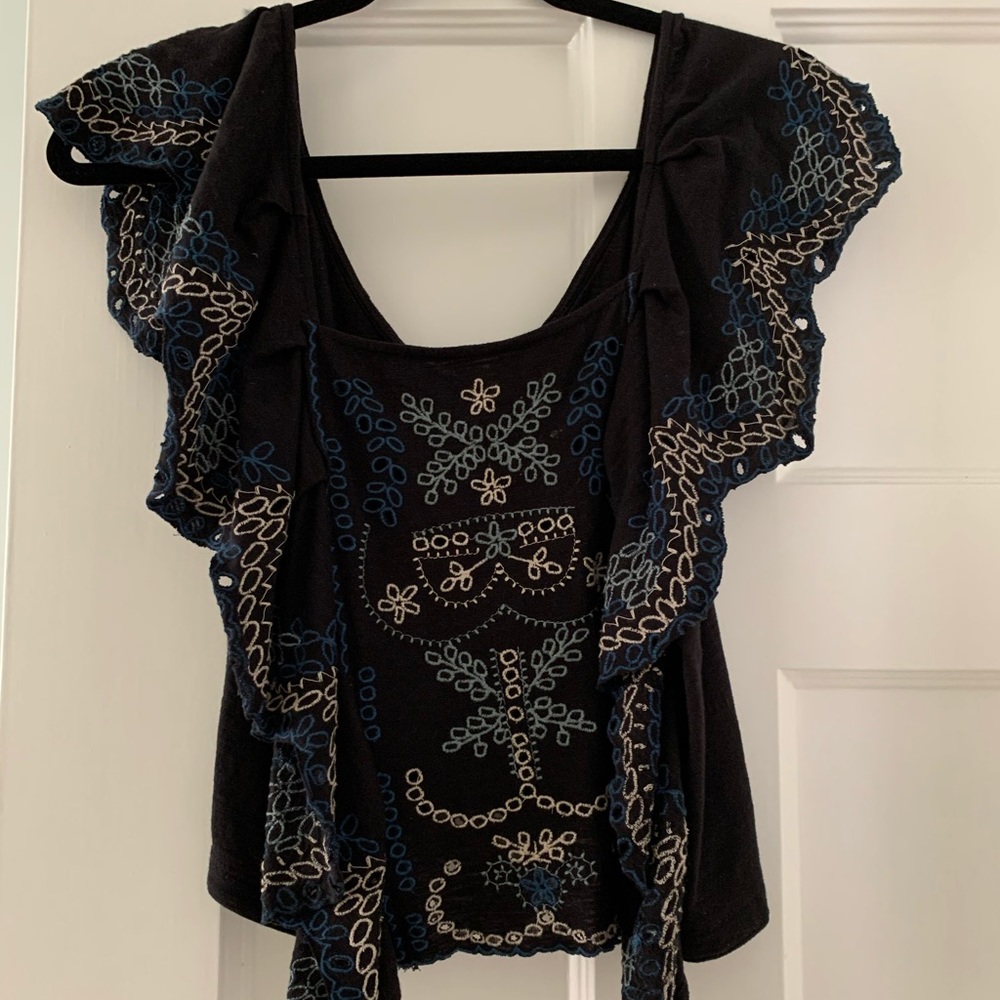 Free People embroidered crop top